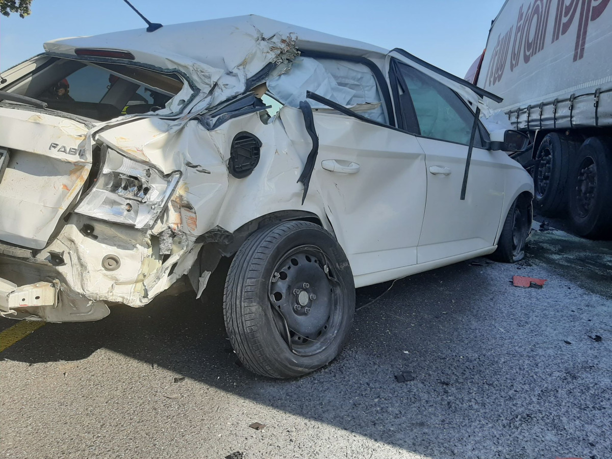Wypadek na piątce. Droga była zablokowana