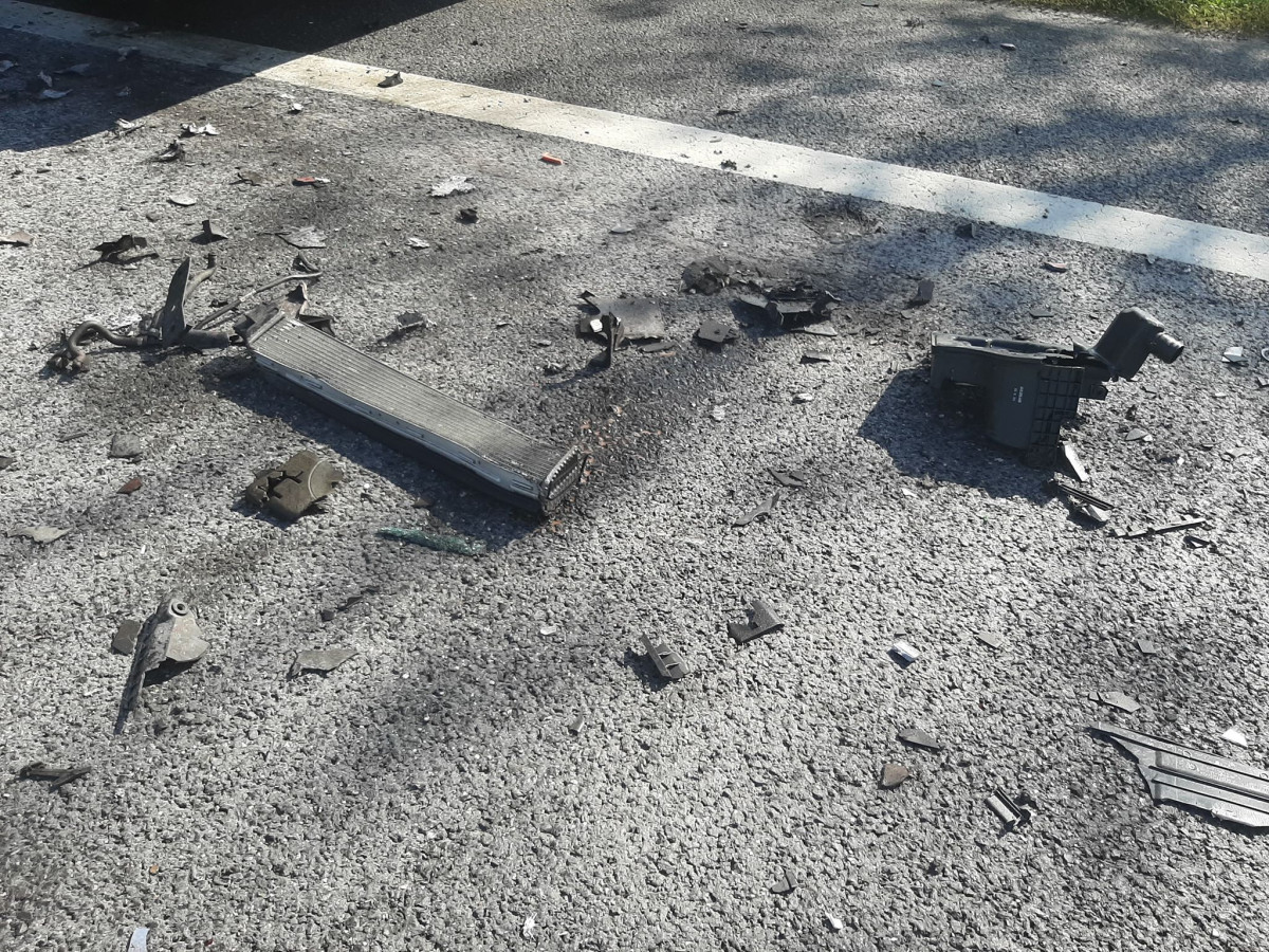 Wypadek na piątce. Droga była zablokowana