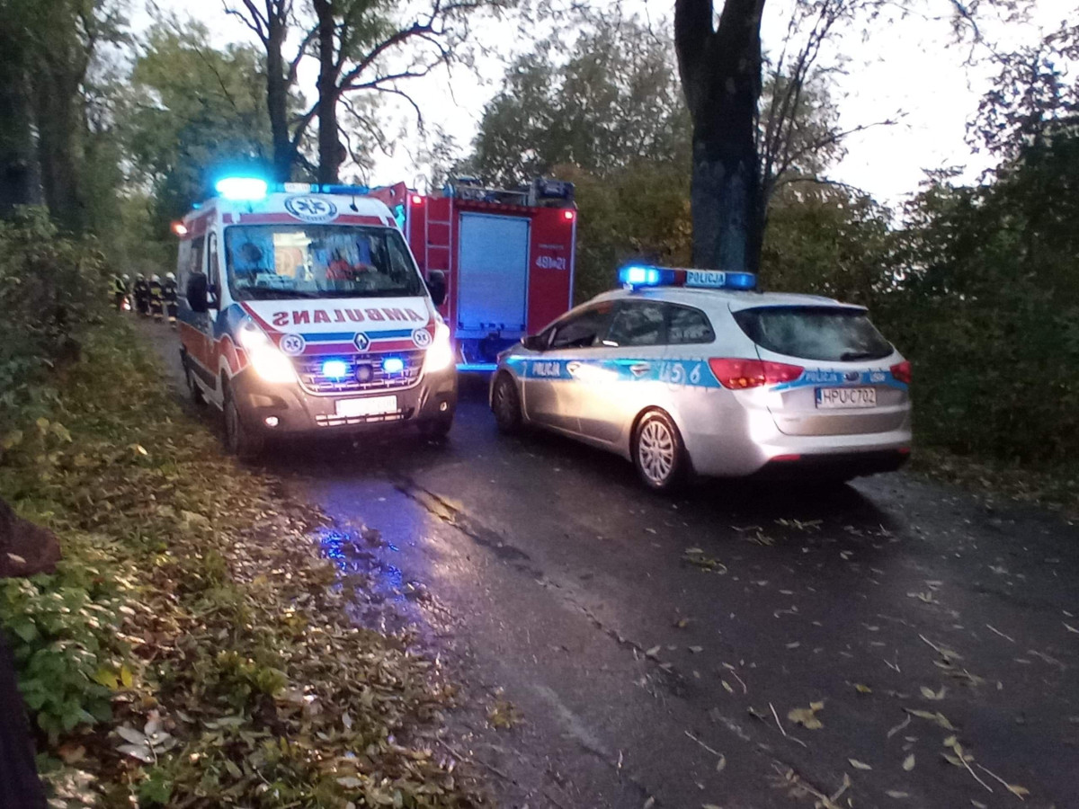 Uderzył w drzewo. Trzy osoby trafiły do szpitala