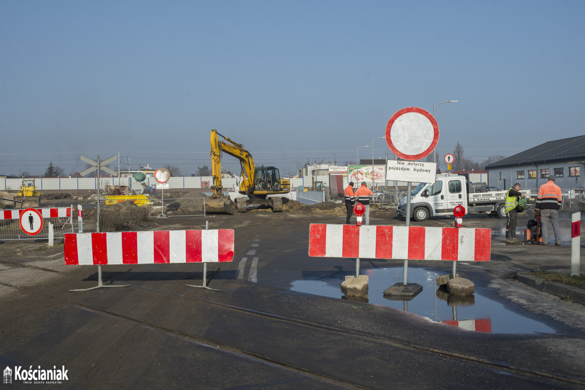 Zamknięty wjazd na ulicę Składową od strony Gostyńskiej