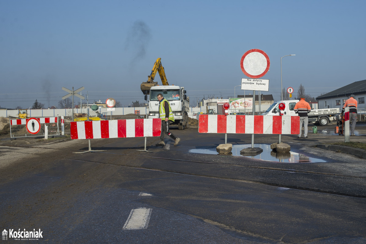 Zamknięty wjazd na ulicę Składową od strony Gostyńskiej