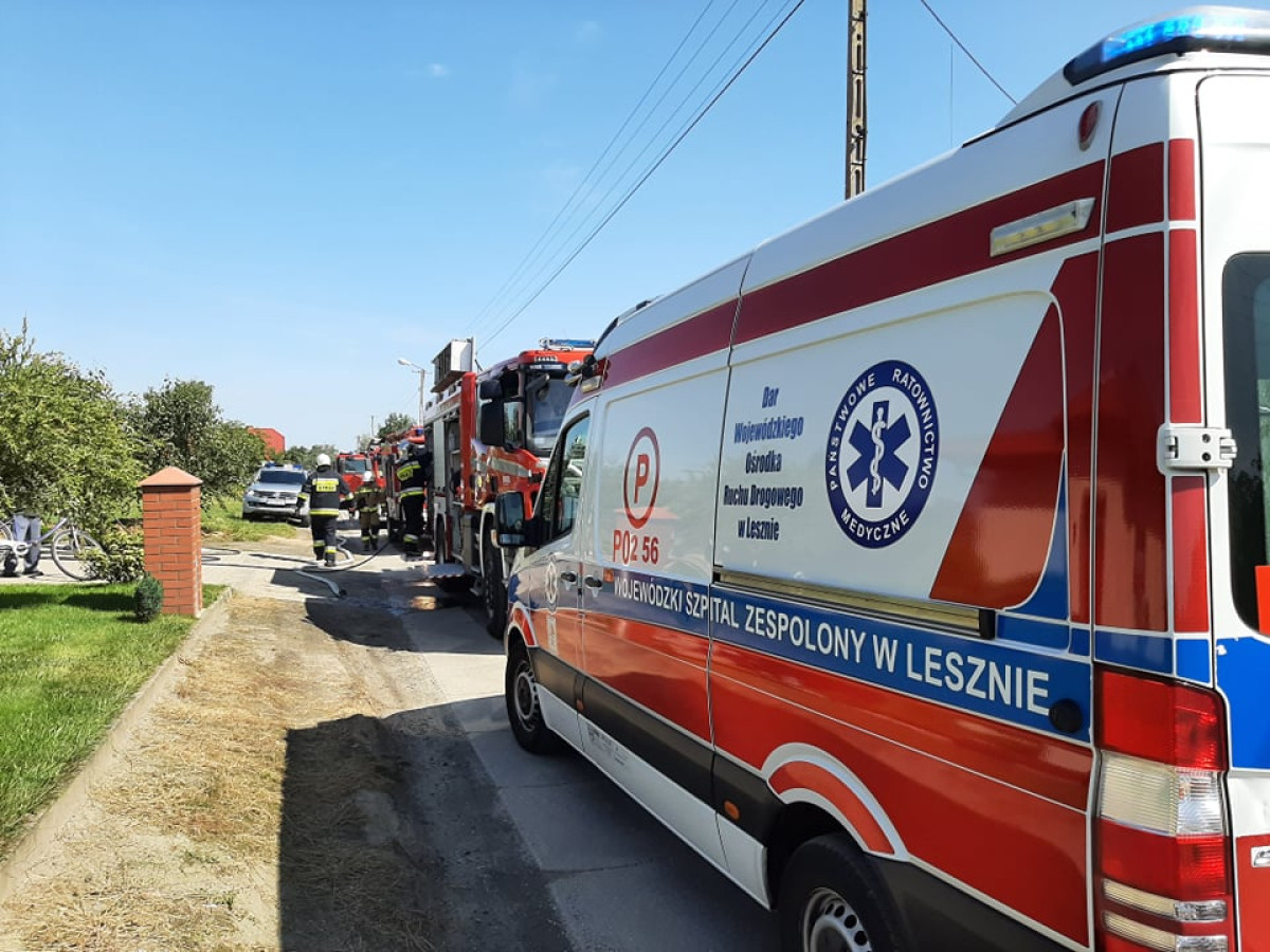 Pożar w domu jednorodzinnym w Śmiglu [ZDJĘCIA]