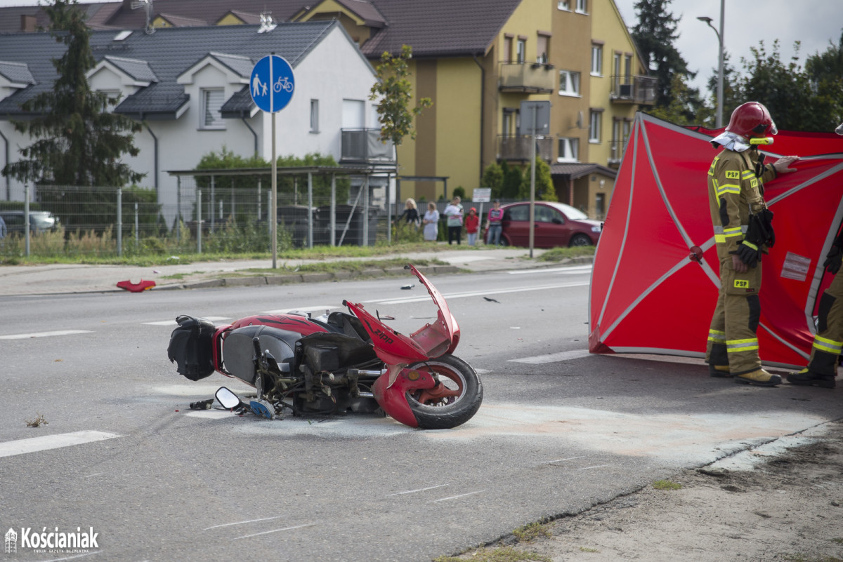 Wypadek na Gostyńskiej. Nie żyje motocyklista [ZDJĘCIA]