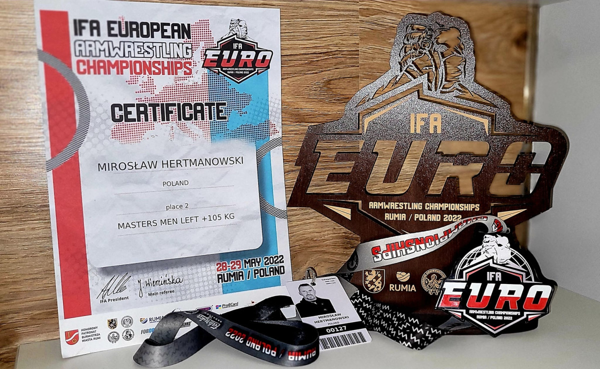 Wicemistrz Europy w armwrestlingu