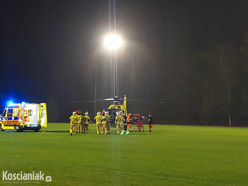 Śmigłowiec lądował na stadionie w Śmiglu