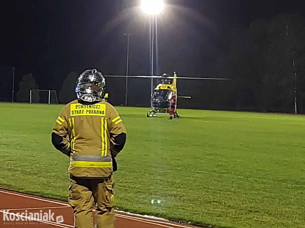 Śmigłowiec lądował na stadionie w Śmiglu