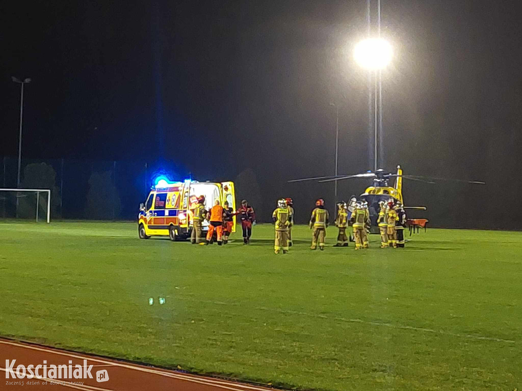 Śmigłowiec lądował na stadionie w Śmiglu