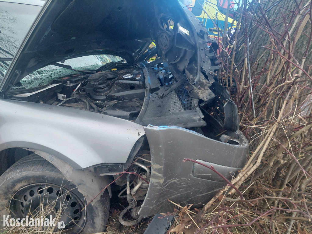 Wjechał w drzewo, bo za szybko jechał