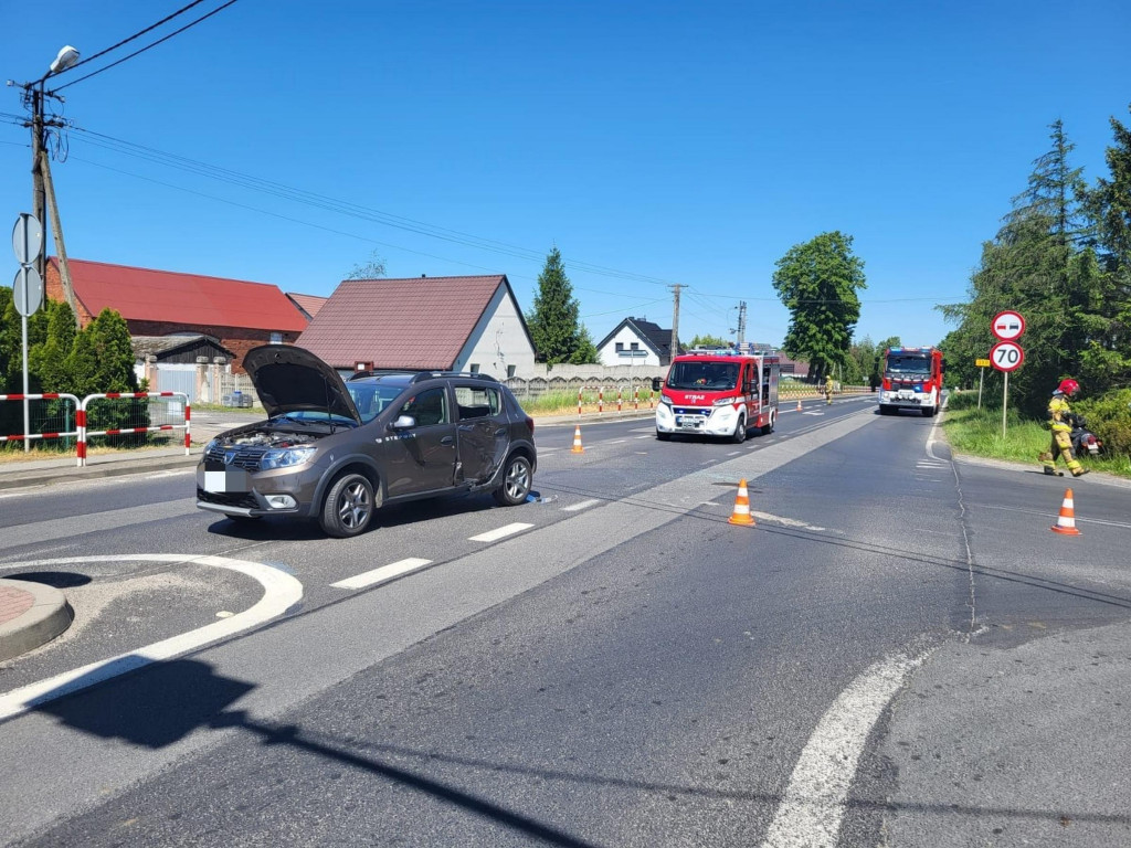 Zderzenie motocykla z osobówką