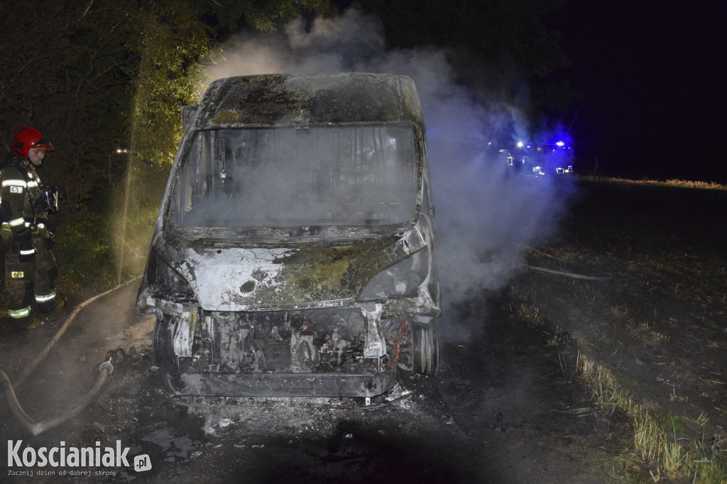 Pożar samochodu dostawczego