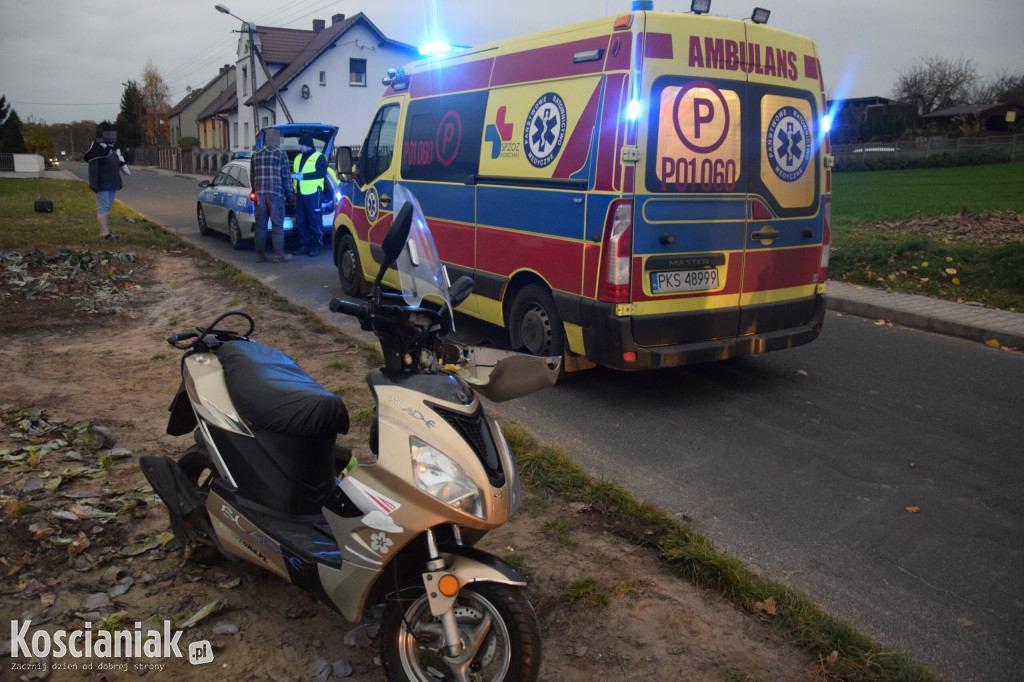 Motorowerzysta potrącony przez ciągnik rolniczy