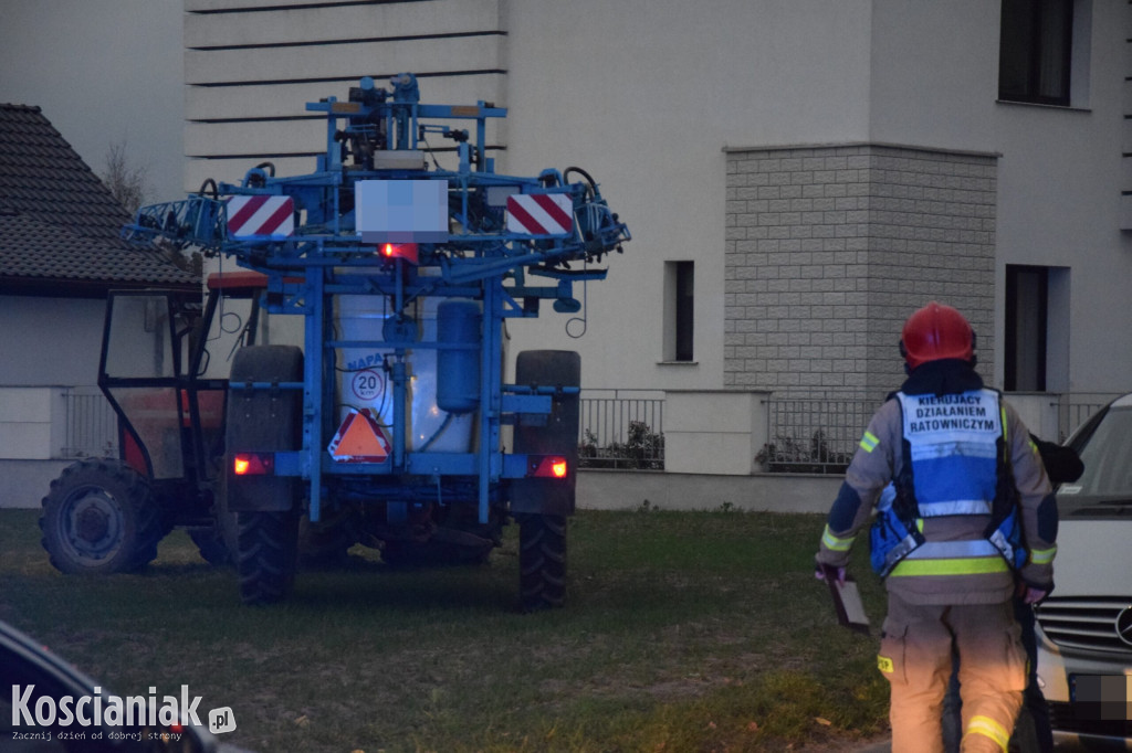 Motorowerzysta potrącony przez ciągnik rolniczy