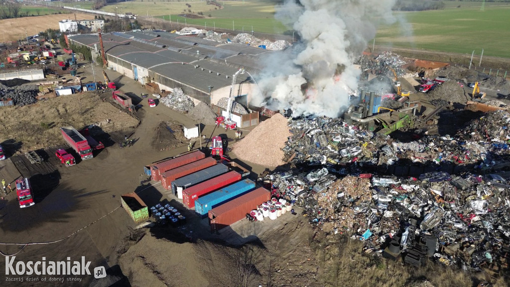 Pożar w zakładzie recyklingu w Przysiece Polskiej