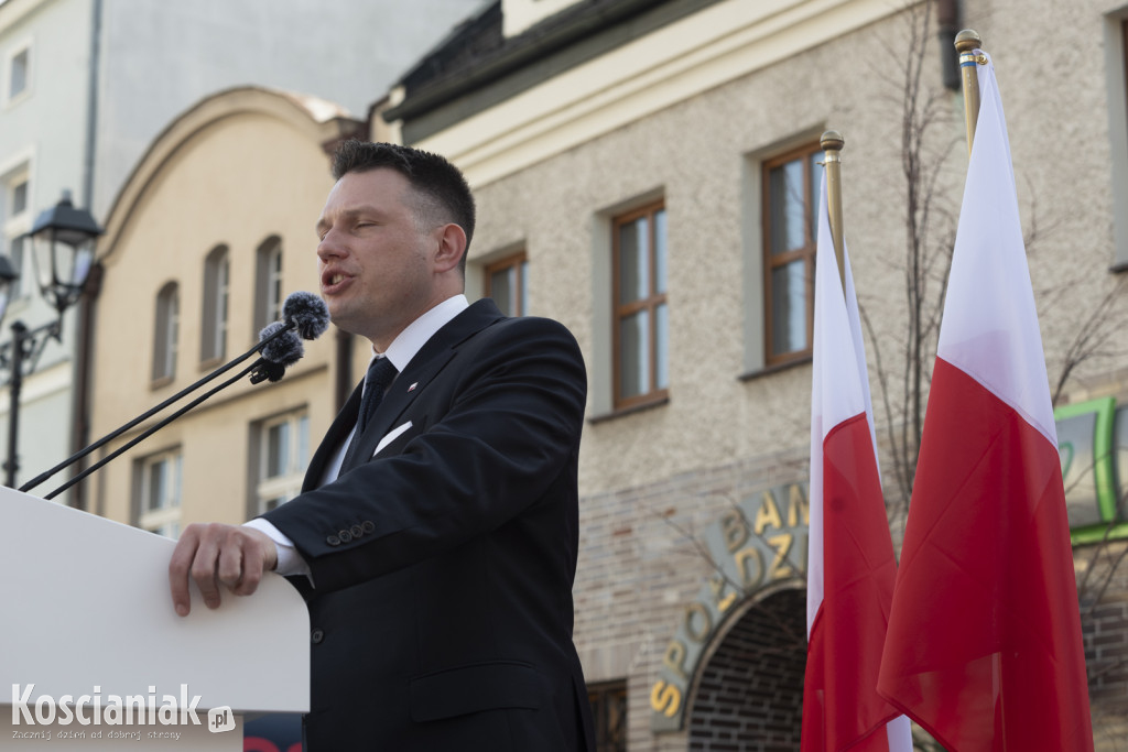 Sławomir Mentzen na wiecu wyborczym w Kościanie