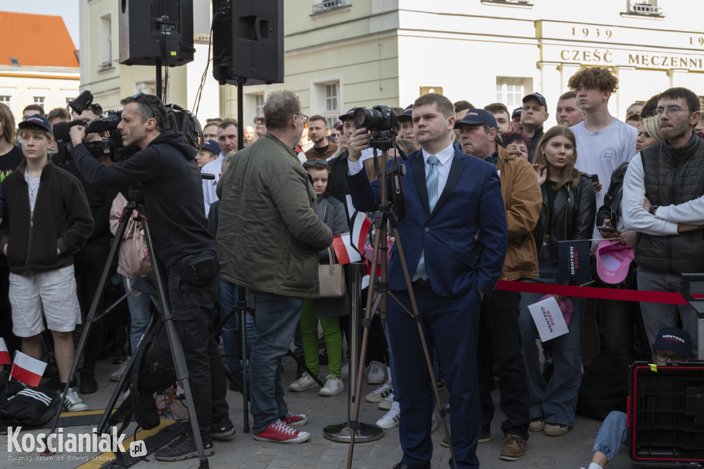 Sławomir Mentzen na wiecu wyborczym w Kościanie