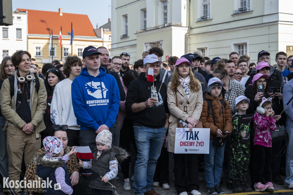 Sławomir Mentzen na wiecu wyborczym w Kościanie