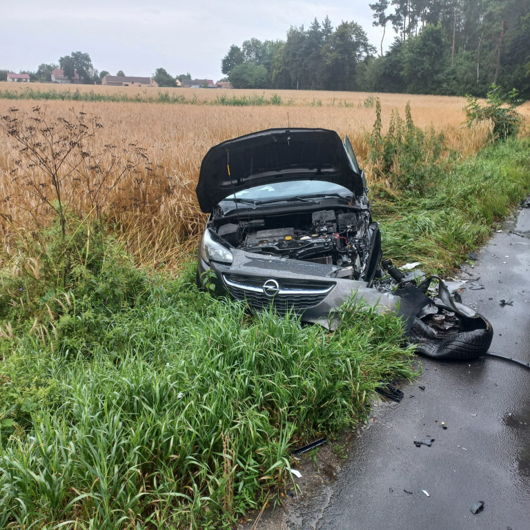 Zderzenie koło Zglińca. Za szybko jechał