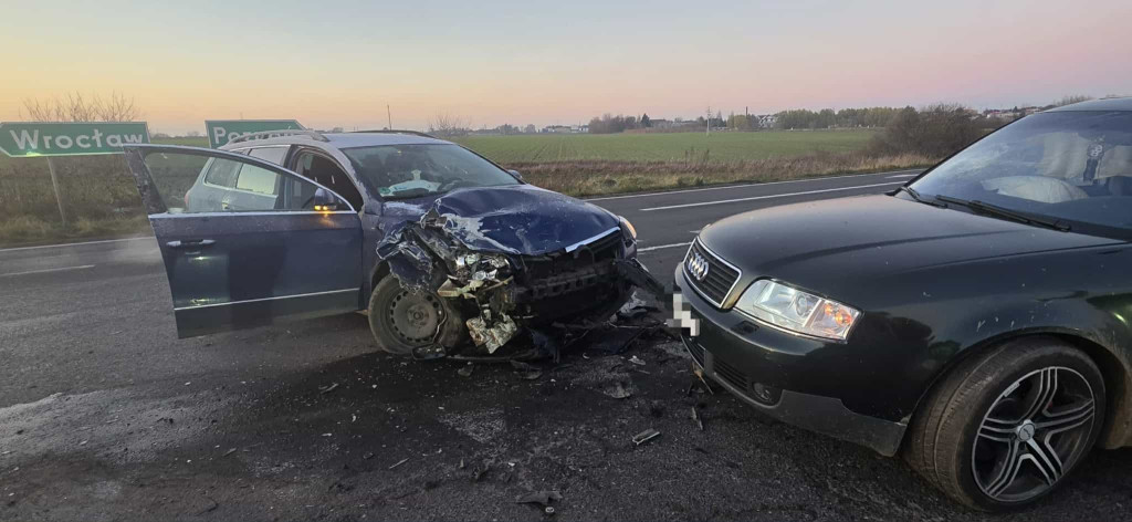 Zderzenie na skrzyżowaniu Śmigielskiej z obwodnicą