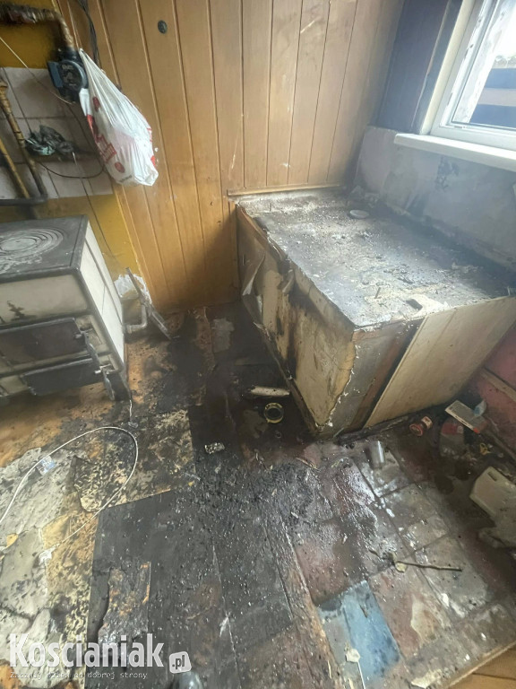 Pożar mieszkania w Krzywiniu