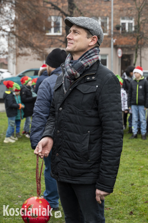 Wspólne dekorowanie choinki na Placu Wolności