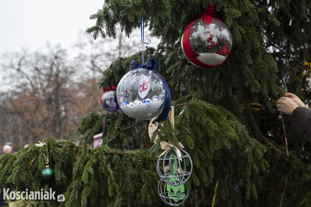 Wspólne dekorowanie choinki na Placu Wolności