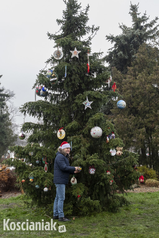 Wspólne dekorowanie choinki na Placu Wolności