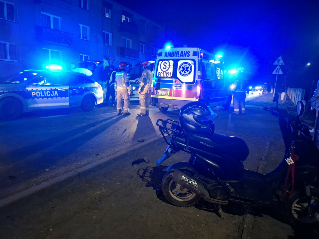 Zderzenie skutera z samochodem