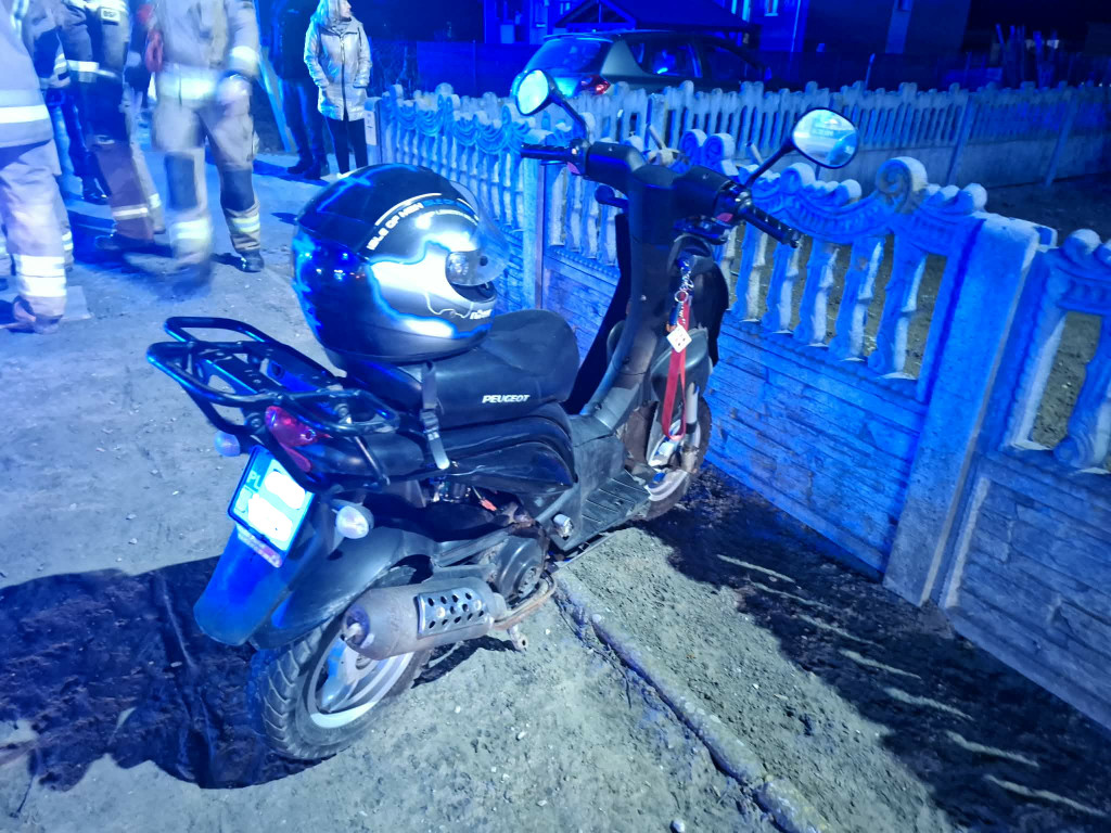 Zderzenie skutera z samochodem