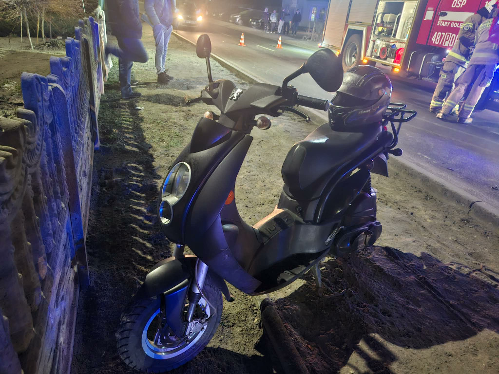 Zderzenie skutera z samochodem