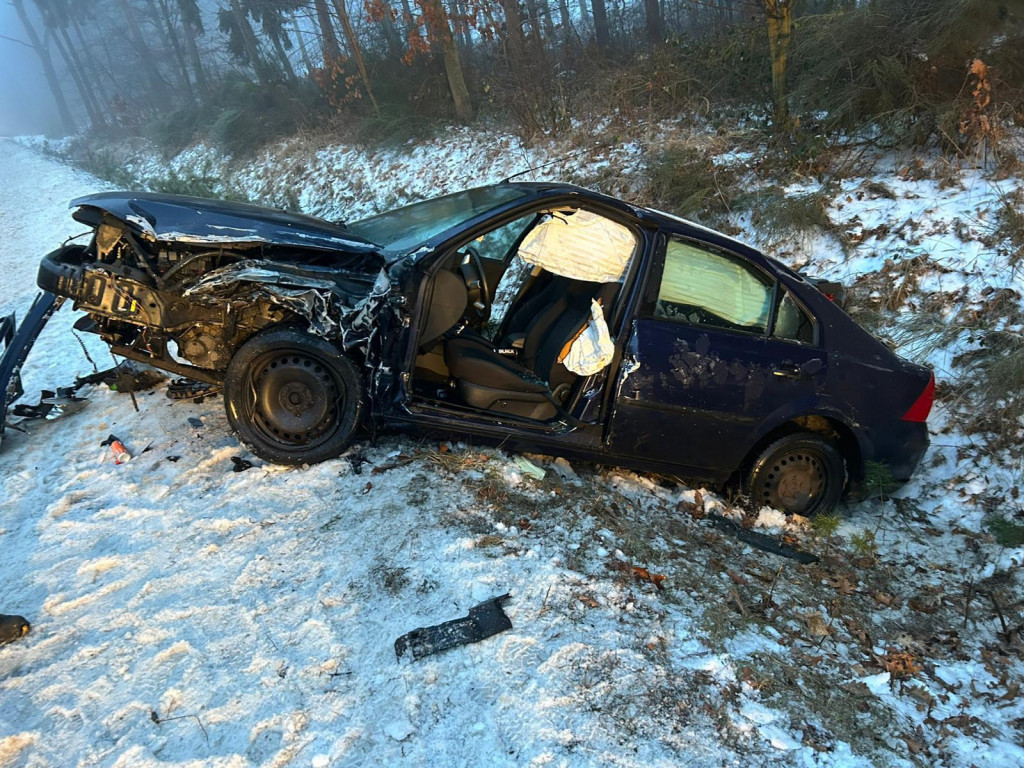 Czołowe zderzenie pomiędzy Nietążkowem a Boguszynem