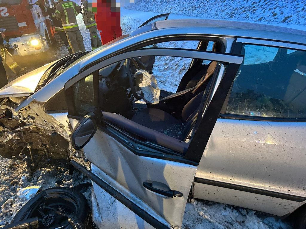 Czołowe zderzenie pomiędzy Nietążkowem a Boguszynem