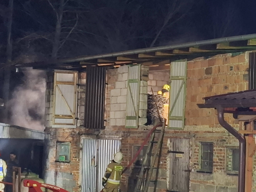 Akcja gaśnicza budynku gospodarczego w Rąbiniu