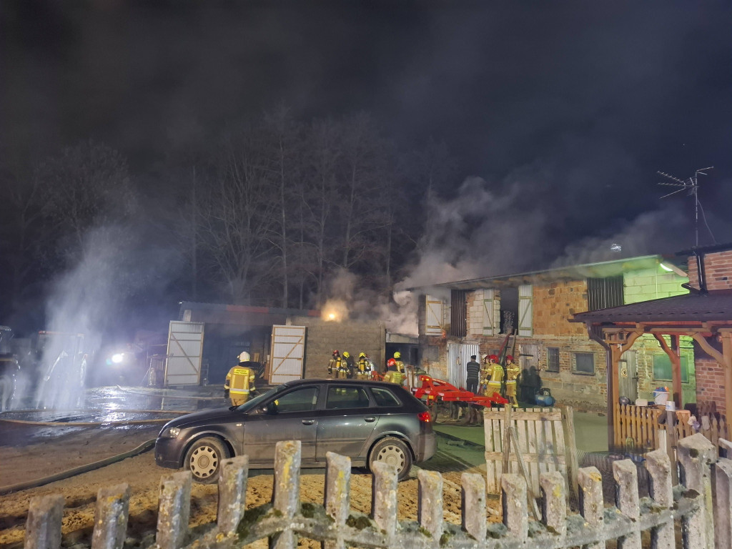 Akcja gaśnicza budynku gospodarczego w Rąbiniu