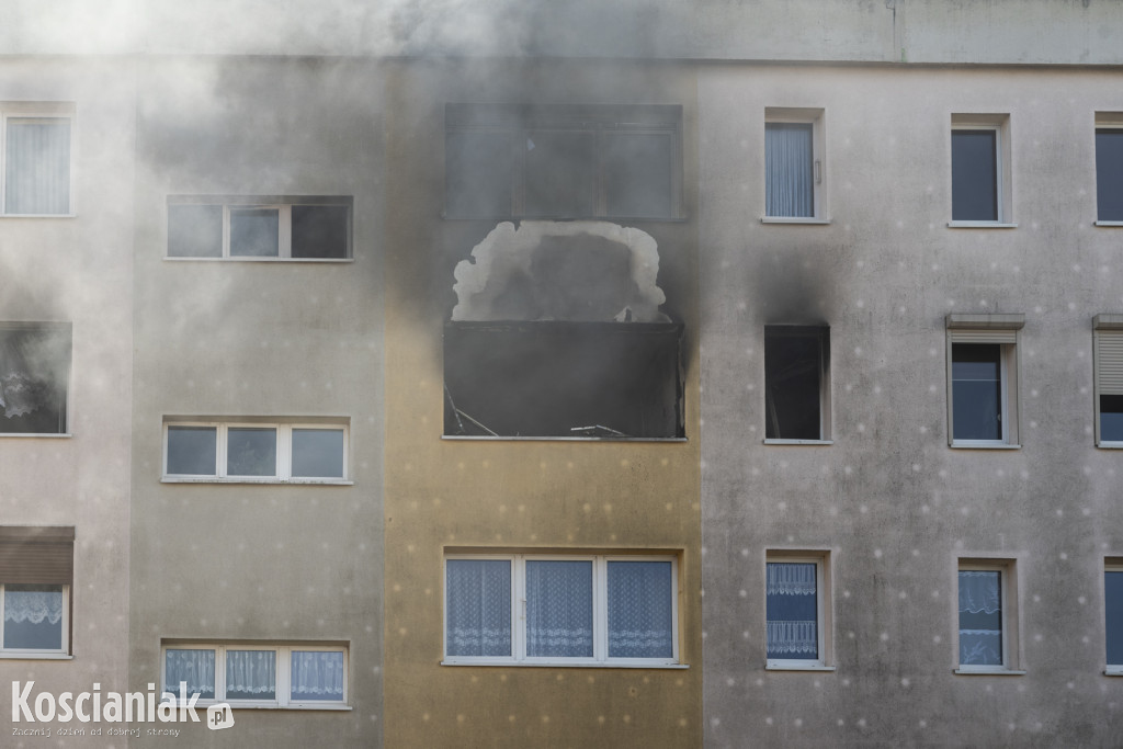 Pożar mieszkania na os. Jagiellońskim w Kościanie