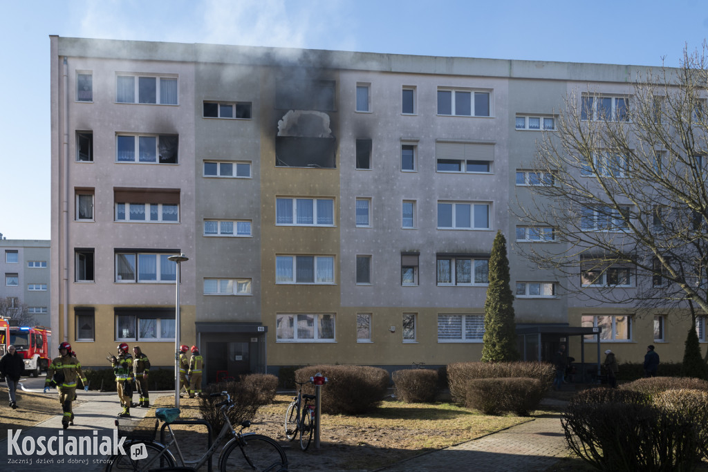 Pożar mieszkania na os. Jagiellońskim w Kościanie