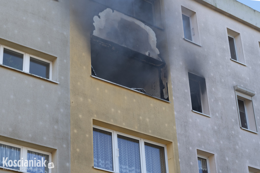 Pożar mieszkania na os. Jagiellońskim w Kościanie