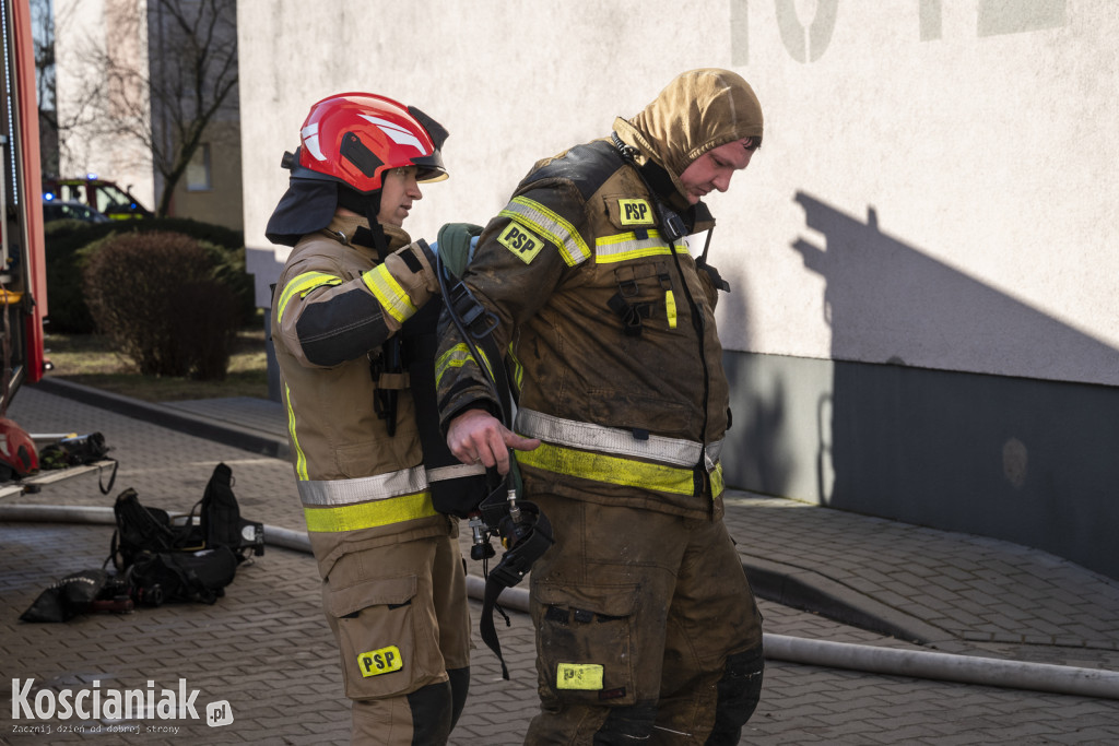 Pożar mieszkania na os. Jagiellońskim w Kościanie