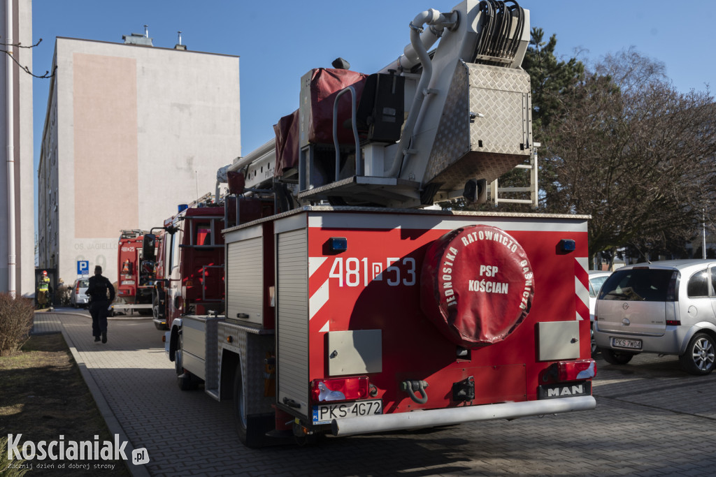Pożar mieszkania na os. Jagiellońskim w Kościanie