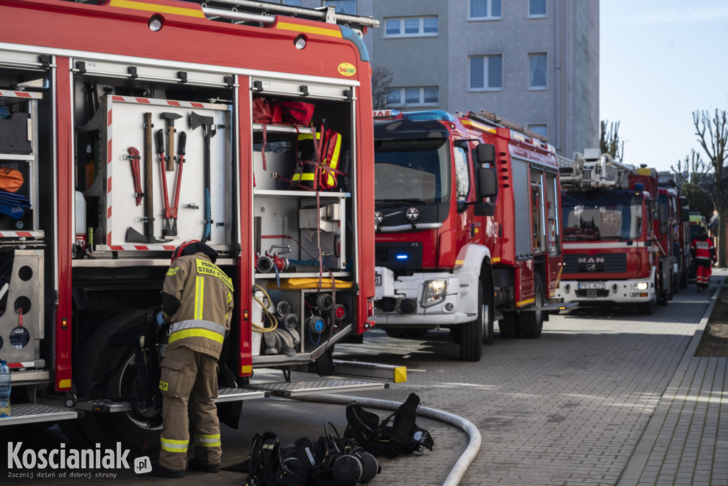 Pożar mieszkania na os. Jagiellońskim w Kościanie