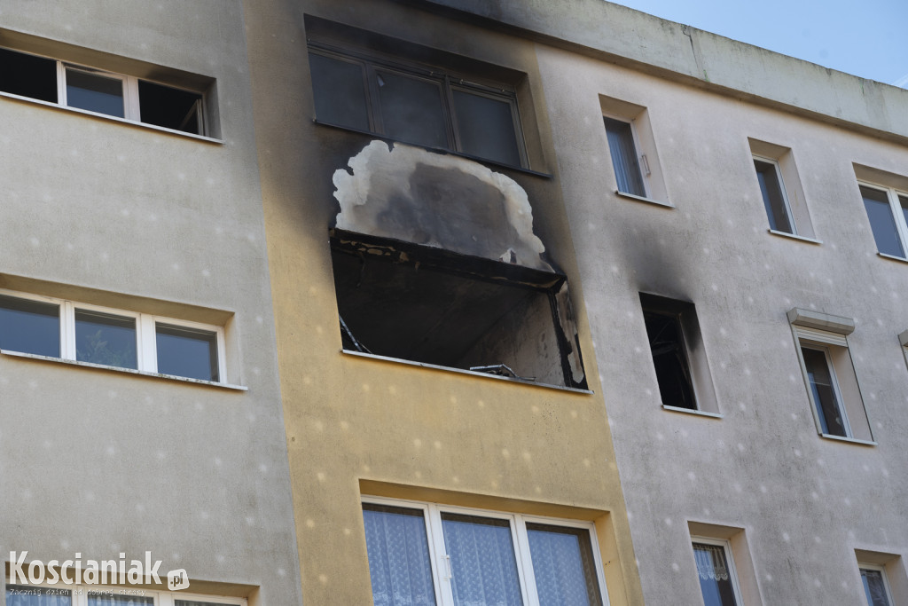 Pożar mieszkania na os. Jagiellońskim w Kościanie