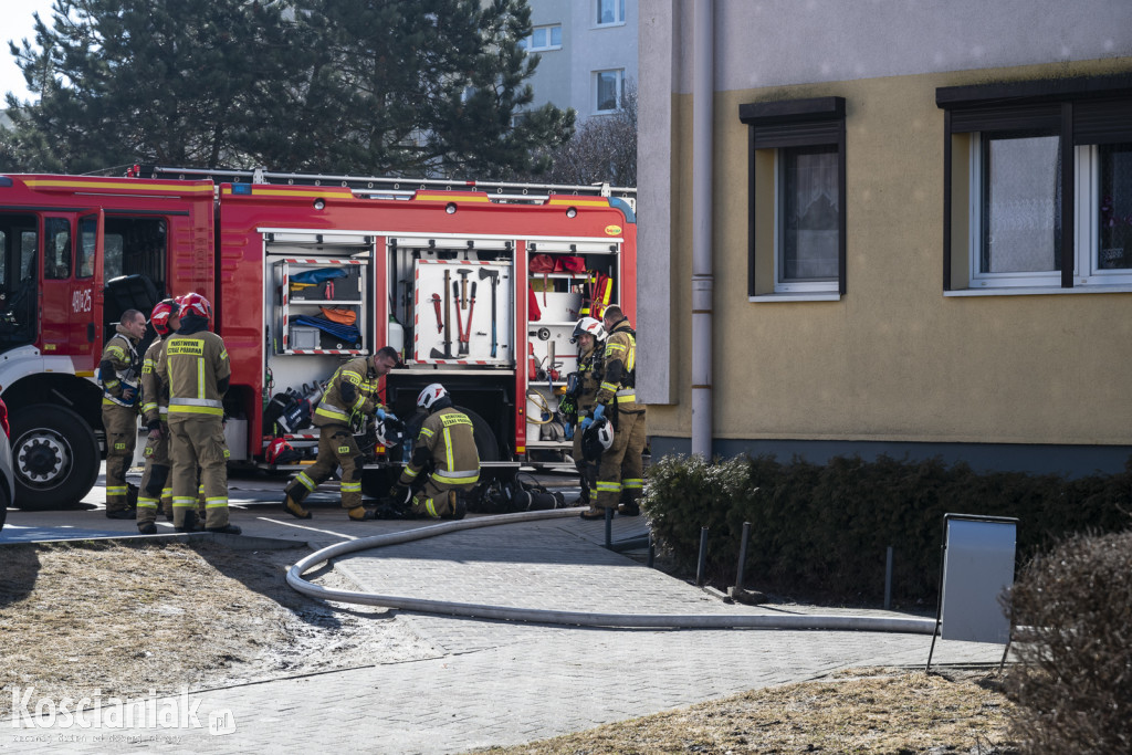 Pożar mieszkania na os. Jagiellońskim w Kościanie