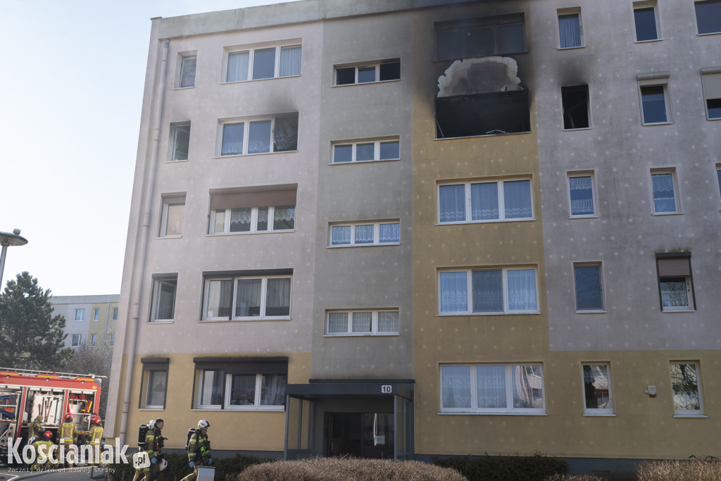 Pożar mieszkania na os. Jagiellońskim w Kościanie