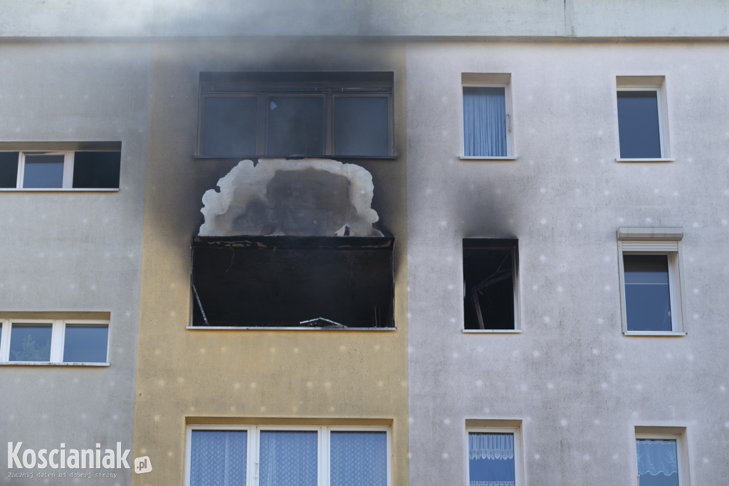 Pożar mieszkania na os. Jagiellońskim w Kościanie