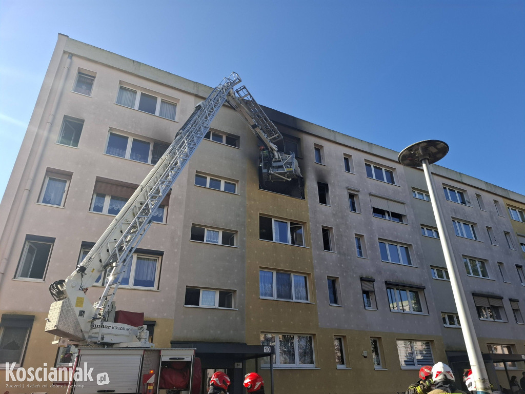 Pożar mieszkania na os. Jagiellońskim w Kościanie