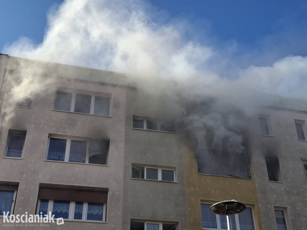 Pożar mieszkania na os. Jagiellońskim w Kościanie