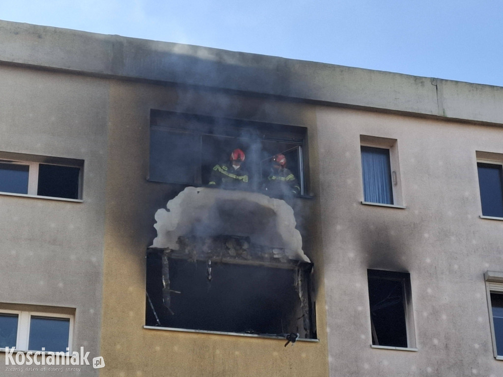 Pożar mieszkania na os. Jagiellońskim w Kościanie
