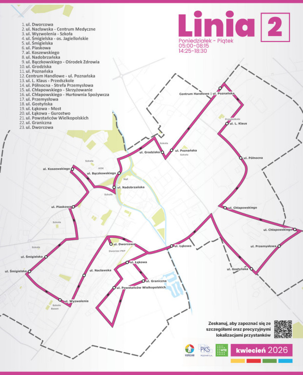 Linie autobusowe w Kościanie: mapy i przystanki