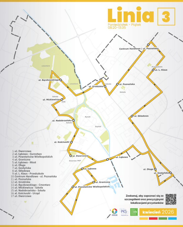 Linie autobusowe w Kościanie: mapy i przystanki