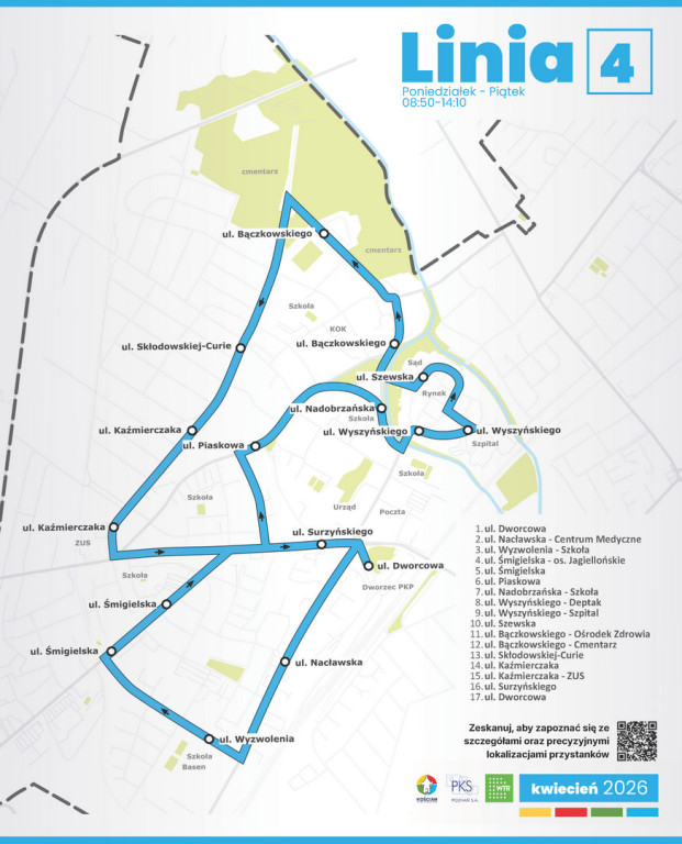 Linie autobusowe w Kościanie: mapy i przystanki