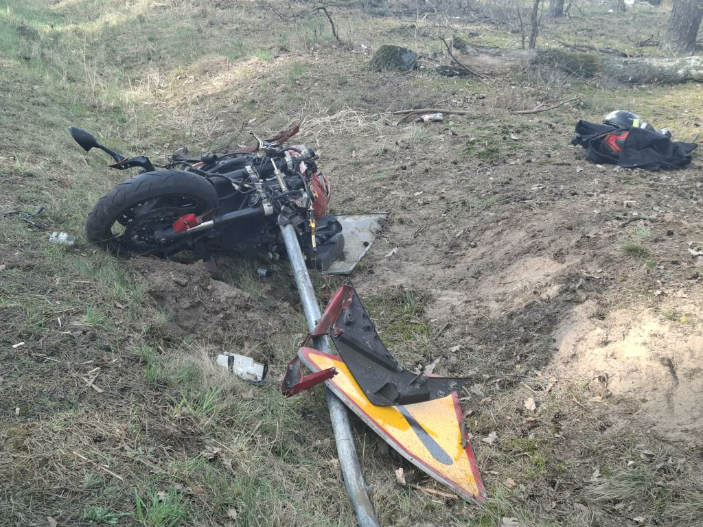 Motocyklista wjechał w stado saren